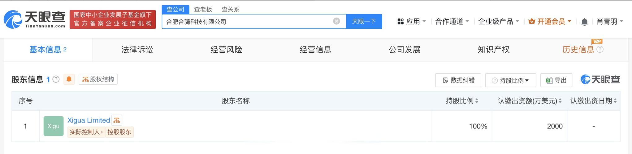 【美团2000万美元在合肥成立合骑科技公司】天眼查app显示,合肥合骑科