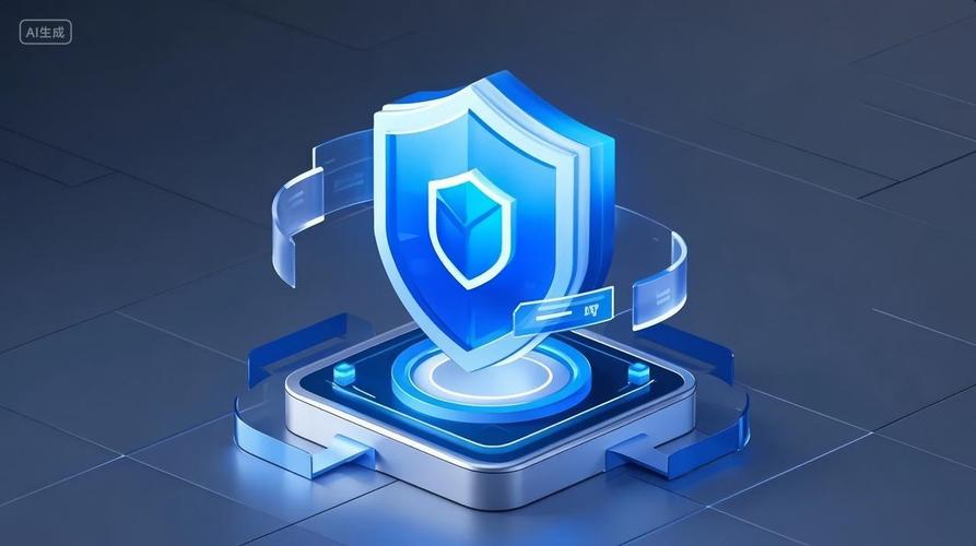 科技安全防护盾牌网络信息安全抽象背景图